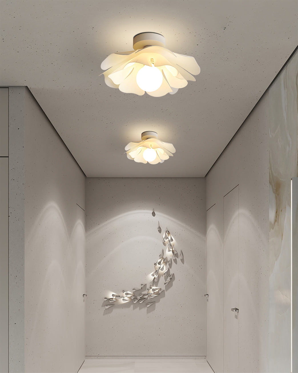 Floral Ceiling Light  White Acrylic Petal Design - Product detail 12