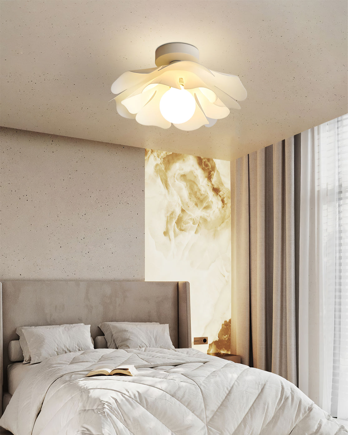 Floral Ceiling Light  White Acrylic Petal Design - Product detail 7