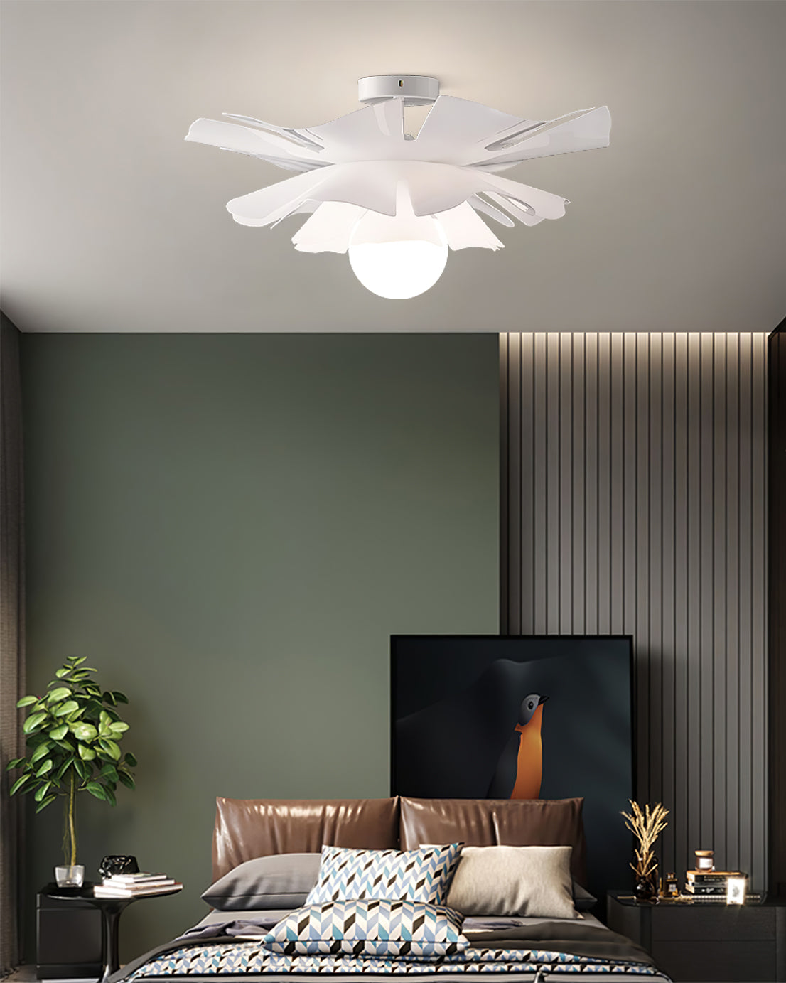Floral Ceiling Light  White Acrylic Petal Design - Product detail 9