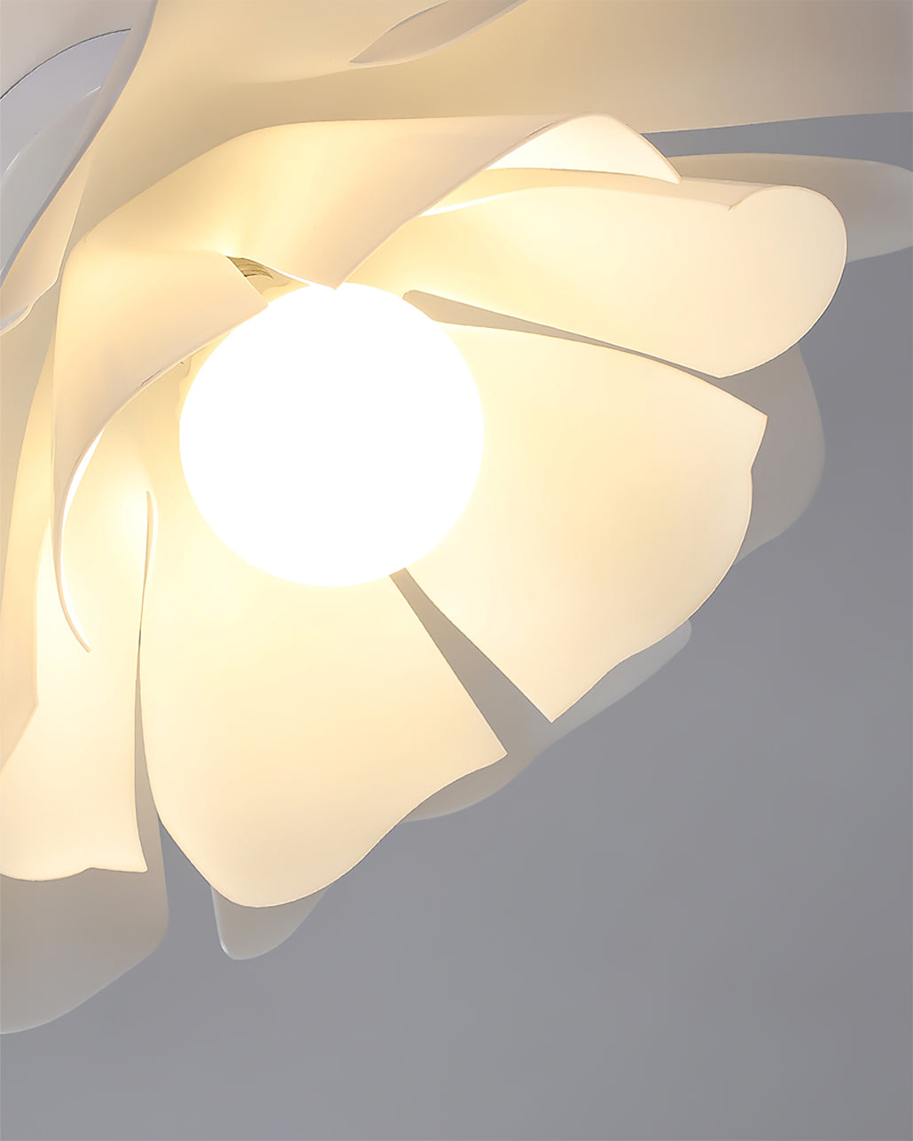 Floral Ceiling Light  White Acrylic Petal Design - Product example