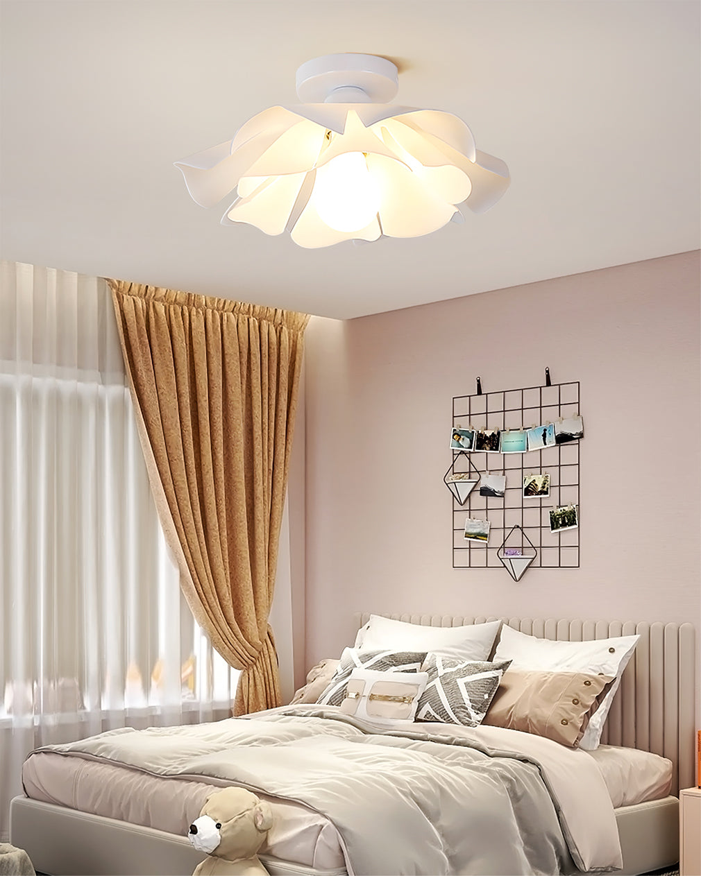 Floral Ceiling Light  White Acrylic Petal Design - Product detail 8