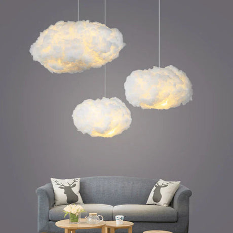 Cloud Pendant Light  Soft Cotton LED Ceiling Fixture - Product showcase