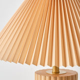 Scandinavian Table Lamp  Pleated Shade Wood Base - Product detail 7