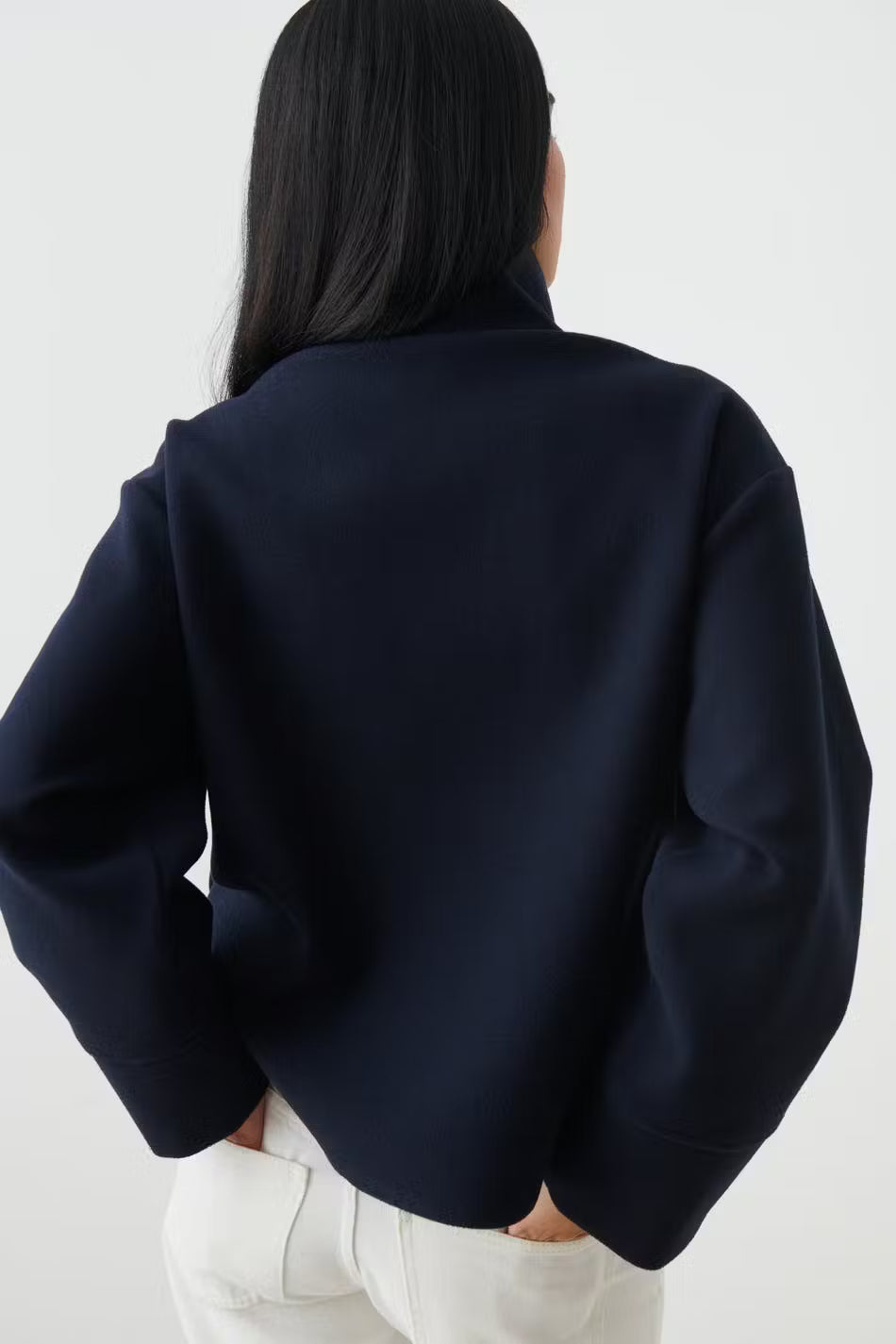 Womens Short Wool Coat  Stand Collar Button Closure - Product detail 8