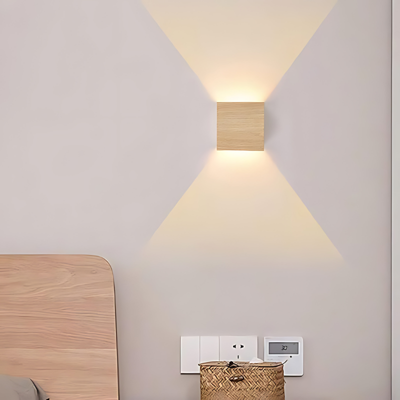 NordiLume  Stylish Natural Wood Scandinavian Wall Light Fixture - Product showcase
