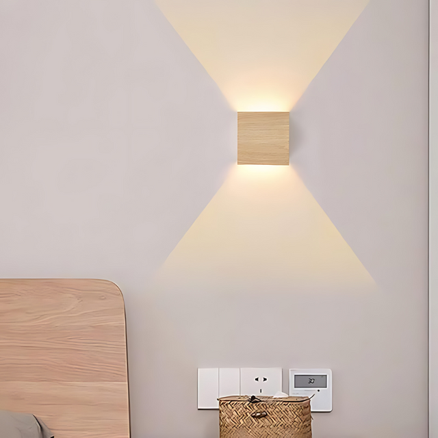 NordiLume  Stylish Natural Wood Scandinavian Wall Light Fixture - Product showcase