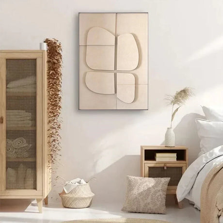 Abstract Wall Art  Minimalist 3D Geometric Canvas - Product showcase