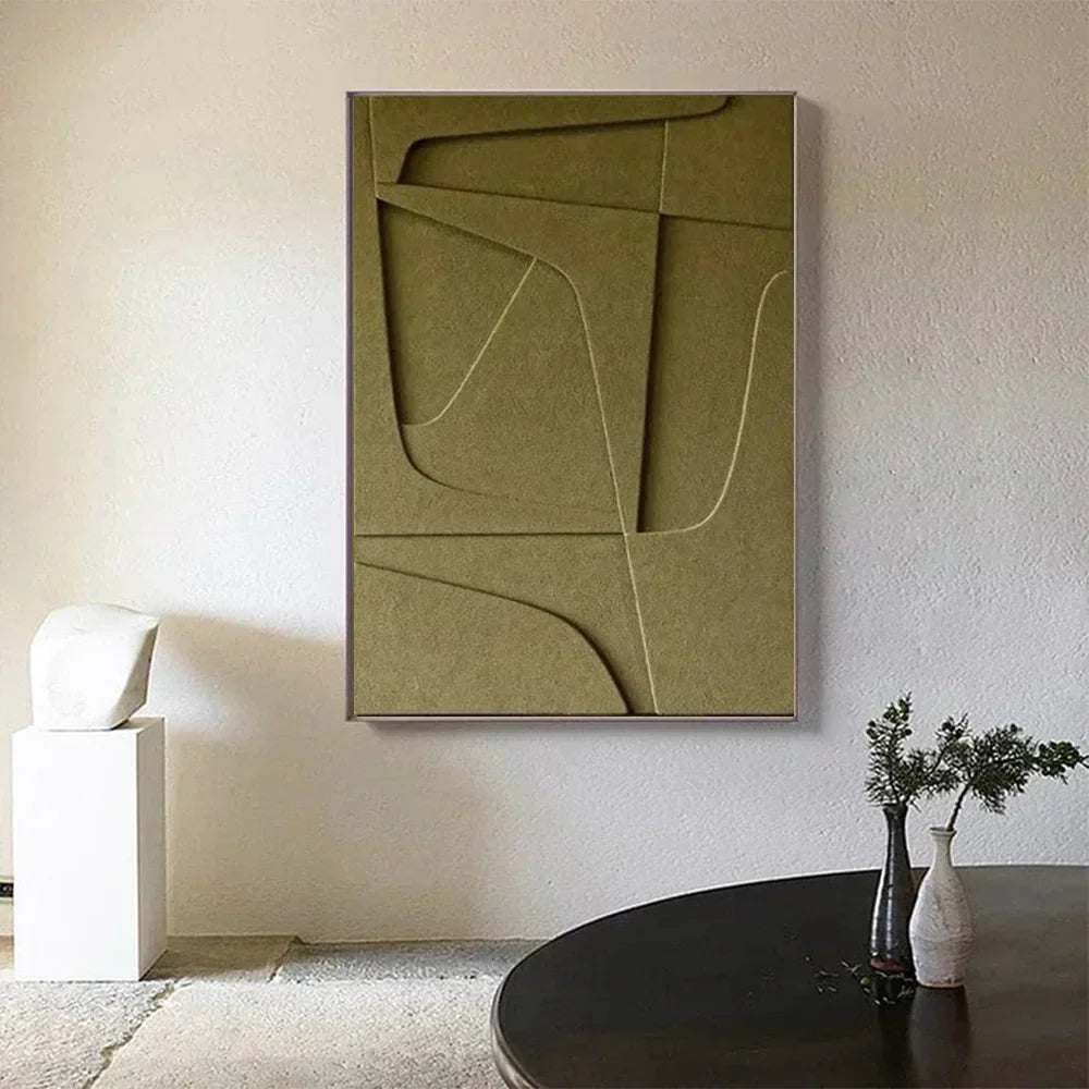 Abstract Wall Art  Minimalist 3D Geometric Canvas - Detailed view