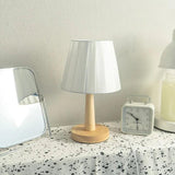 Minimalist Table Lamp  Natural Wood Base With White Shade - Product detail 5