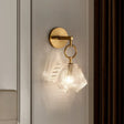 Art Deco Wall Light  Geometric Glass Shade With Brass Mount - Product showcase