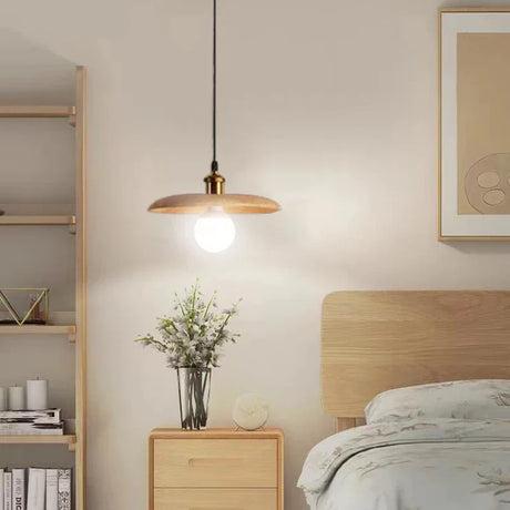 Nordic Wood Pendant Light  Natural Oak Disc Shade - Product detail 4