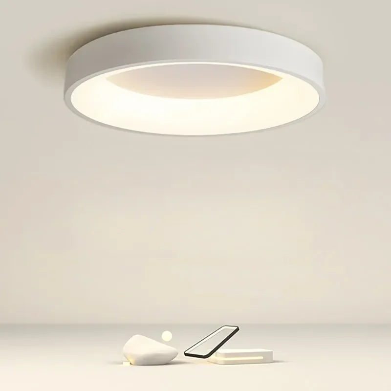 Modern LED Ceiling Light  Round White Minimalist Design - Product showcase