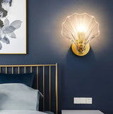 Coastal Wall Sconce  Shell-Shaped Glass Design - Detailed view