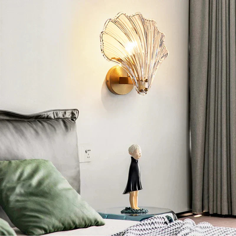 Coastal Wall Sconce  Shell-Shaped Glass Design - Product detail 5