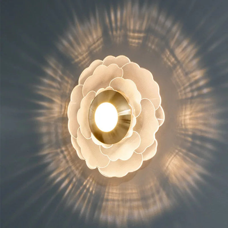 Nordic Floral Wall Light  Layered Petal Design - Product showcase