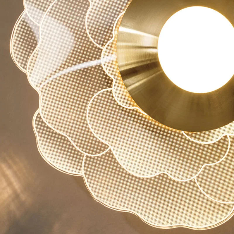 Nordic Floral Wall Light  Layered Petal Design - Detailed view