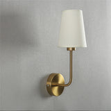 Modern Wall Sconce  Brass Arm Linen Shade - Product detail 5