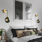 Modern Glass Wall Light  Brass Globe Sconce - Product example