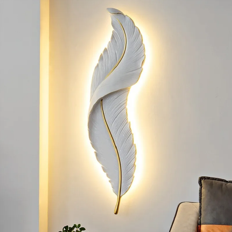 Feather Wall Light  Modern LED Backlit Design - Detailed view
