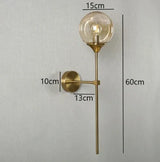 Modern Glass Wall Light  Brass Stem Globe Design - Product detail 4