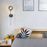 Modern Glass Wall Light  Brass Stem Globe Design - Detailed view