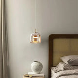 Modern Glass Pendant Light  Amber Dome Collection - Product example