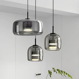 Modern Glass Pendant Light  Amber Dome Collection - Product detail 5