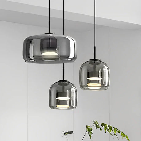 Modern Glass Pendant Light  Amber Dome Collection - Product detail 5