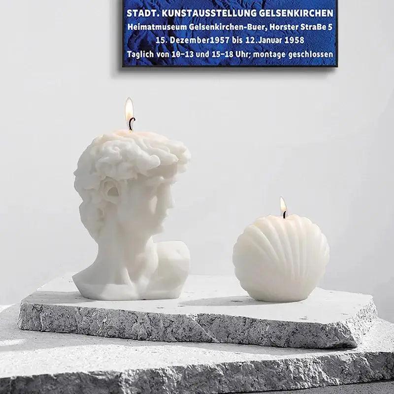 Nordic Sculpture Candle  Minimalist David Bust Design - Product detail 5
