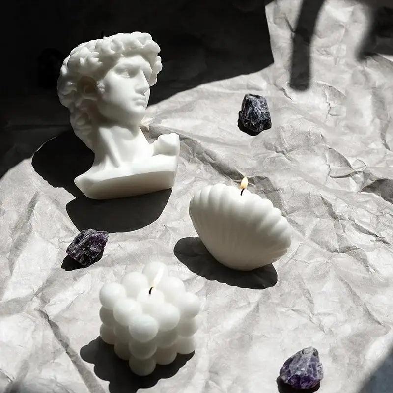 Nordic Sculpture Candle  Minimalist David Bust Design - Product detail 4