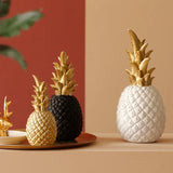 Tropical Pineapple Decor  White Resin With Gold Crown - Product detail 6