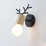Nordic Wall Sconce  Antler Design Wood Accent - Product showcase