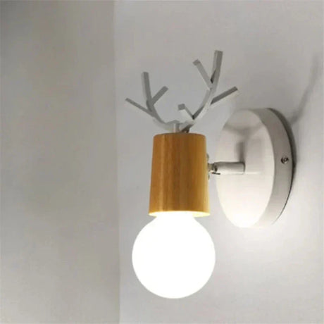 Nordic Wall Sconce  Antler Design Wood Accent - Product detail 8
