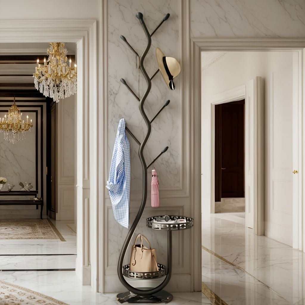 Tree Coat Rack Stand  Black Iron Branch Design - Product showcase
