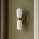 Nordic Wall Light  Brass  White Glass Double Sconce - Product detail 4