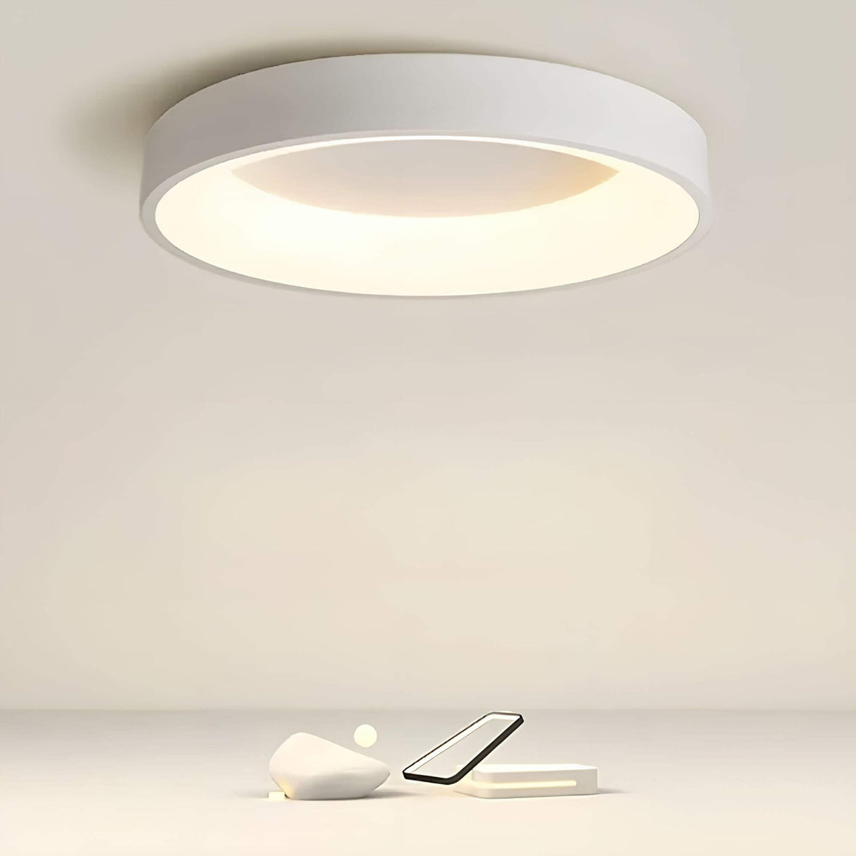 Modern LED Ceiling Light  Round Minimalist White Design - Product showcase