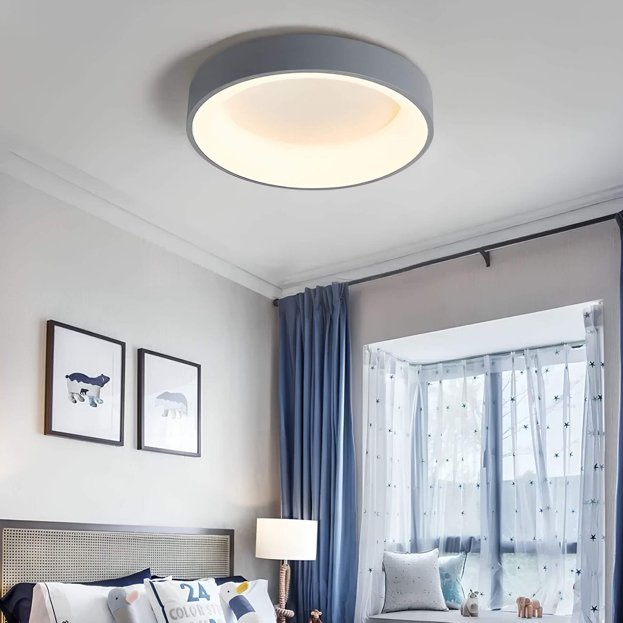 Modern LED Ceiling Light  Round Minimalist White Design - Product example
