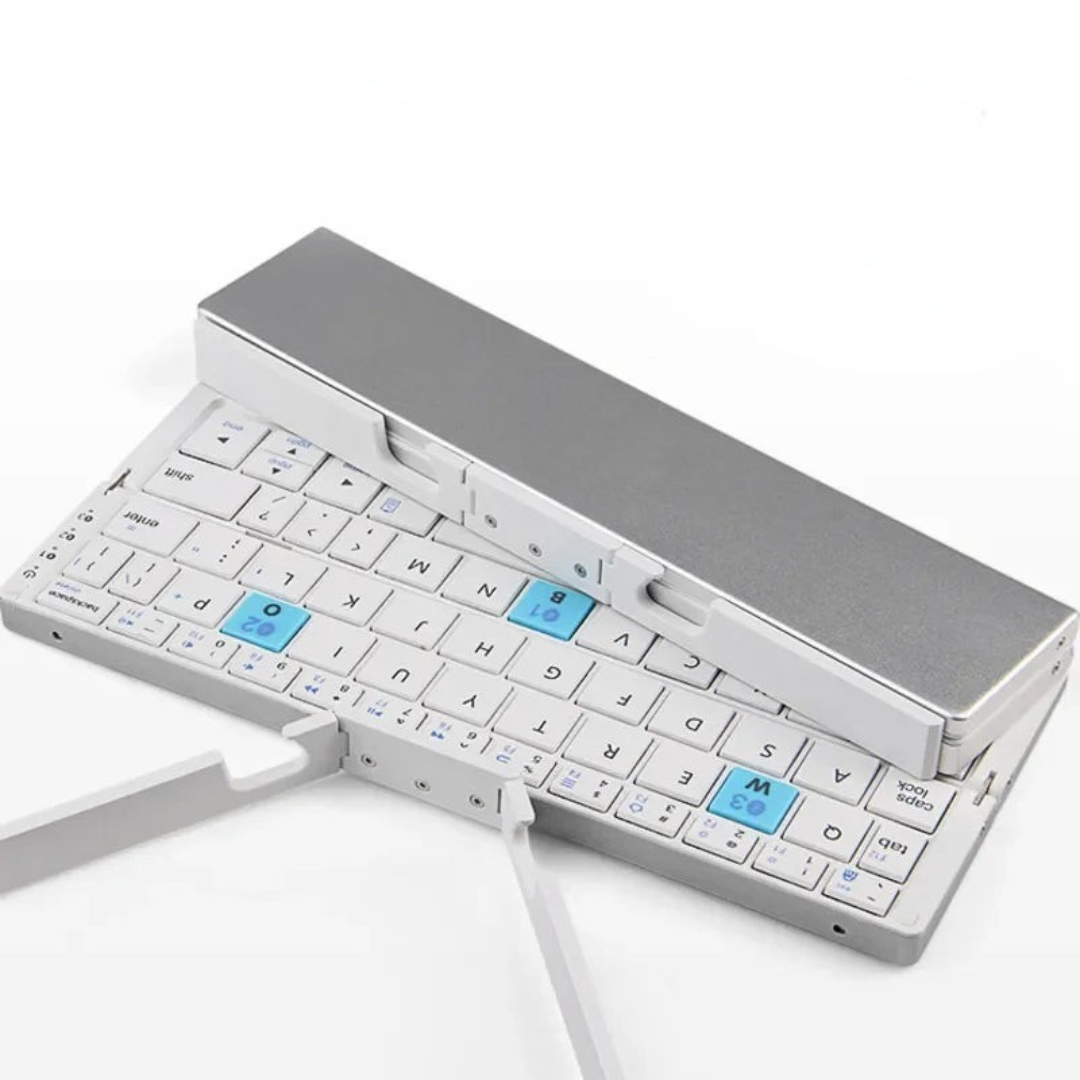 Foldable Bluetooth Keyboard  Magnetic Phone Stand Design - Detailed view
