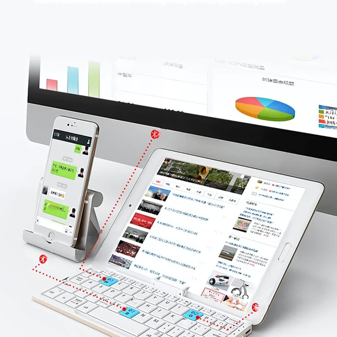 Foldable Bluetooth Keyboard  Magnetic Phone Stand Design - Product detail 7