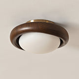 Modern Wooden Ceiling Light  Minimalist Globe Design - Detailed view