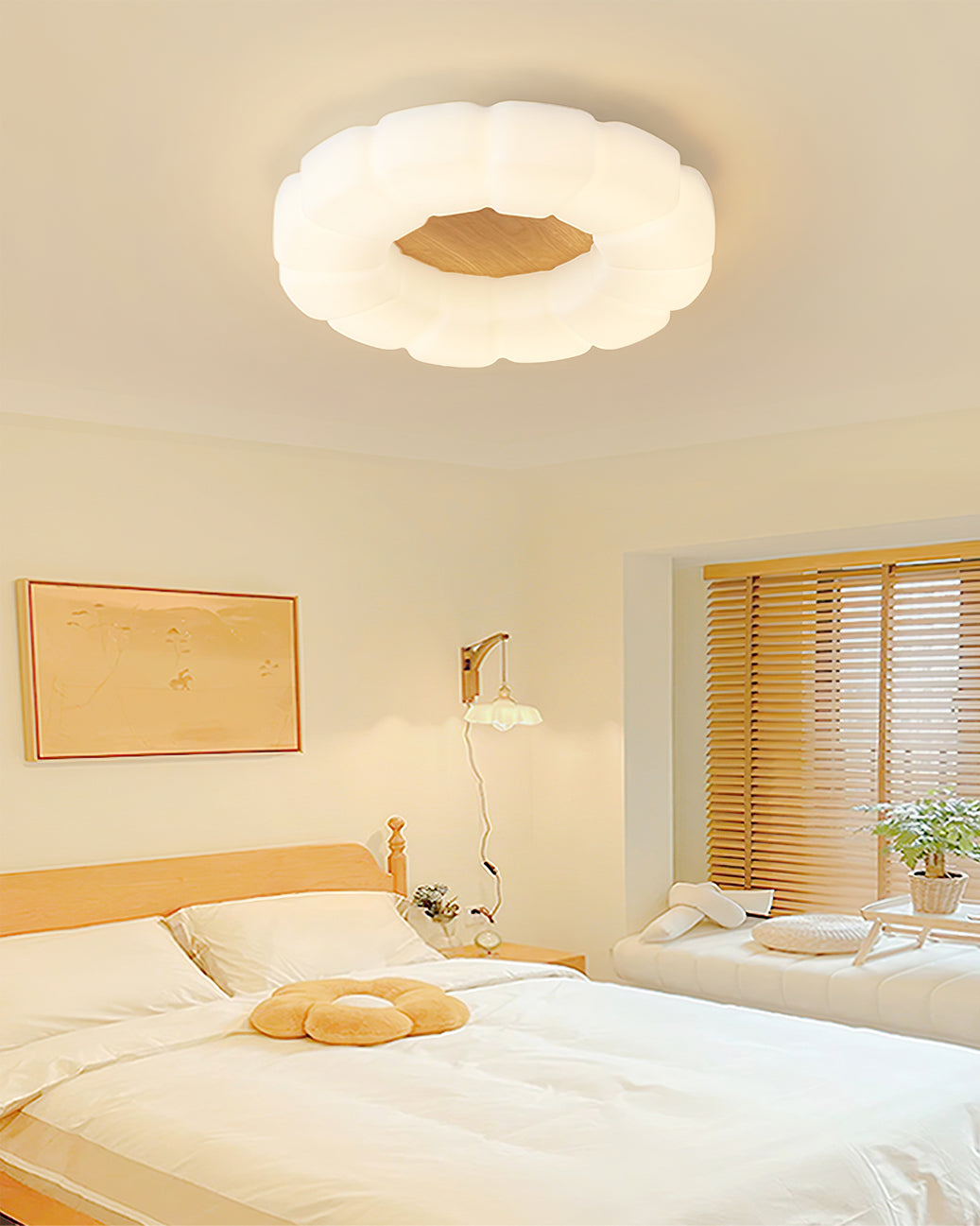 Modern Floral Ceiling Light  White Acrylic Petal Design - Product detail 7