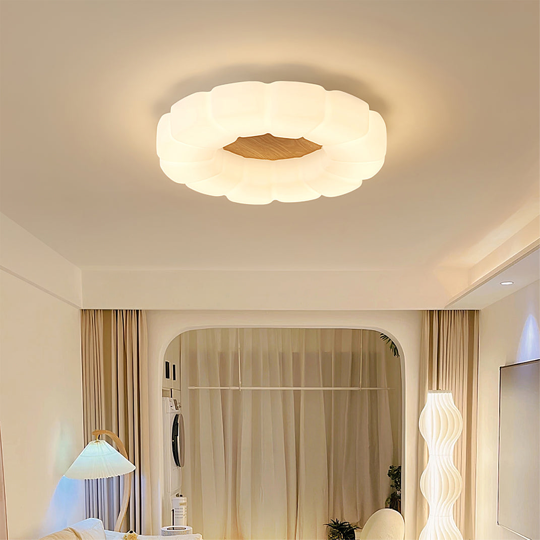 Modern Floral Ceiling Light  White Acrylic Petal Design - Product example