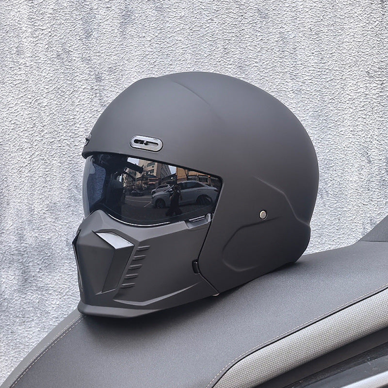 Full Face Motorcycle Helmet  Matte Black Racing Design - Product example