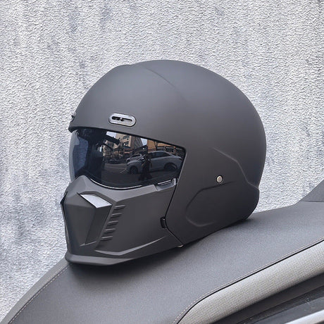 Full Face Motorcycle Helmet  Matte Black Racing Design - Product example