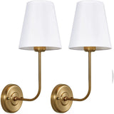 Modern Wall Sconce  Brass Arm Linen Shade - Product detail 7