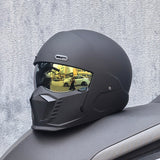 Full Face Motorcycle Helmet  Matte Black Racing Design - Product showcase