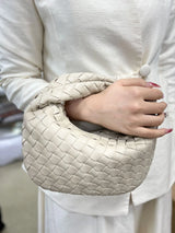 Woven Leather Hobo Bag  Intrecciato Pattern Design - Product example