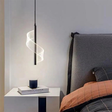 Modern LED Pendant Light  Spiral Gold Metal Design - Product detail 8