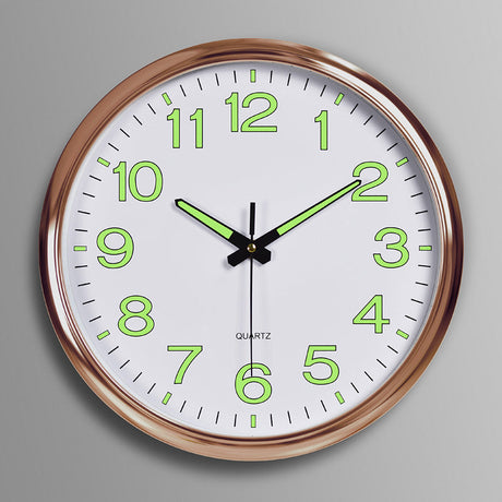 Modern Silent Wall Clock  Luminous Numbers Chrome Frame - Product detail 9