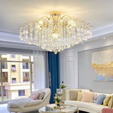Crystal Ceiling Chandelier  Curved Branch Design with LED Lights - Detailed view